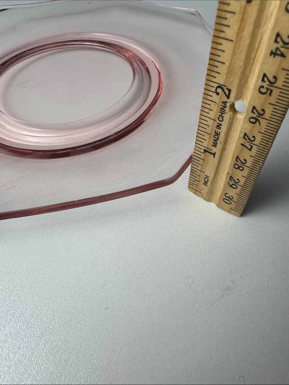Pink Octagonal Depression Glass 1920s - 8 Inch Collectors Plate